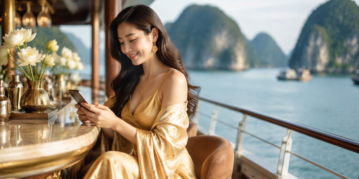 Người dùng xsmtrt7 VIP tận hưởng kỳ nghỉ tại Vịnh Hạ Long và theo dõi tài khoản qua di động